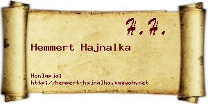 Hemmert Hajnalka névjegykártya